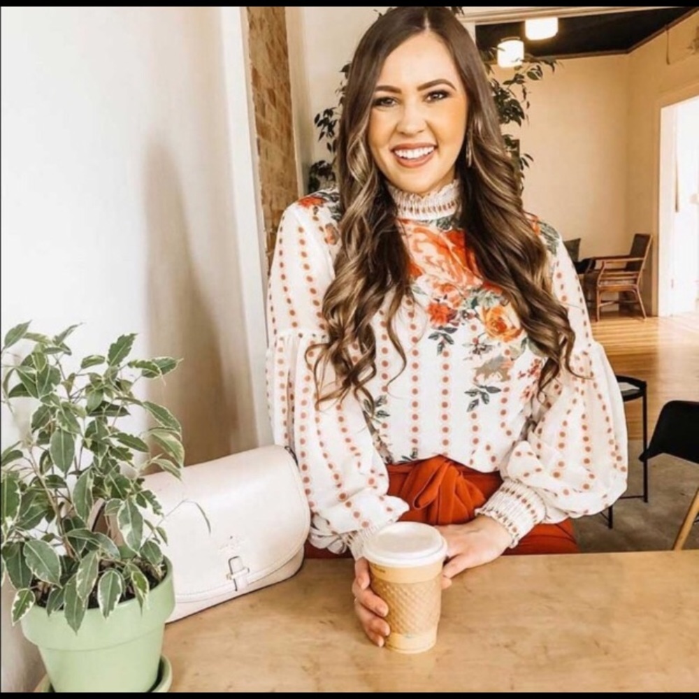 Boho Floral Print Blouse, NWT - Picture 5 of 11